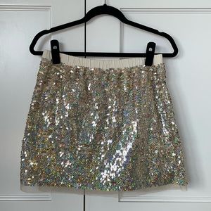 J. Crew Girls Size 14 Gold Sequin Skirt NWT